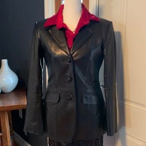 💯 GENUINE BLACK LEATHER BLAZER